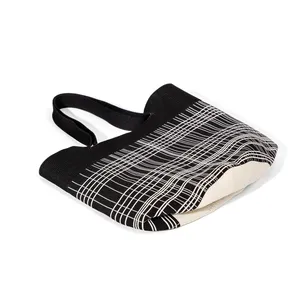 Trendy Knitted Bag Custom Knit Bag Wholesale Retro <strong>Striped</strong> Women'S Bucket Tote Bag Niche Fashion With Two Handles Open Closure - Product Image 2