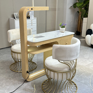 Muebles modernos para salón de belleza, mesa individual para manicura con superficie de mármol, lámpara para uñas, ecológica y duradera, para uso en salón de uñas. - Product Image 1