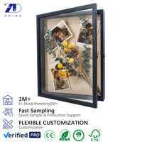 Bingkai Shadow Box Lanskap Latar Belakang Linen Hiasan Dinding Dekorasi Rumah Bingkai MDF Putih Hitam Modern Ramah Lingkungan Tahan Lama Custom