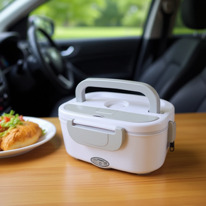 Lonchera eléctrica de 40W con doble compartimento, tapa y cuchara para uso en casa y en el coche. - Product Image 3