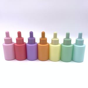 30ml 60ml 120ml Matte pink Color Flat Shoulder Serum 1oz <b>Bottles</b> Essential Oil Glass <b>Dropper</b> <b>Bottles</b> - Product Image 6