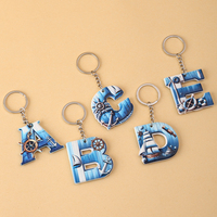 Vente en gros Porte-clés résine Alphabet 3D de la série Ocean en stock pour ajouter une touche élégante à vos accessoires