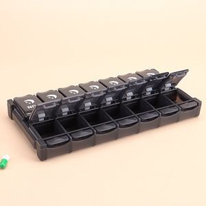 Wholesale Button 14 Easy Pack Portable Medicine Box <b>Plastic</b> Sub-Pack for One Week Morning and Evening Dust-proof Travel <b>Storage</b> - Product Image 6