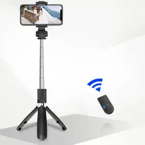 Trípode L01s con certificación CE ROHS FCC, palo de selfi de diente azul con control remoto inalámbrico para teléfono inteligente iPhone y Samsung
