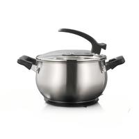 Marmite à soupe en acier inoxydable à double anse, sans revêtement, compatible lave-vaisselle, compatible gaz et induction, couvercle en verre, pour usage domestique, batterie de cuisine épaissie