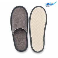Chaussons jetables d'hôtel en lin à bout fermé, personnalisables avec logo, en gros, pour kits d'accueil et chambres d'hôtes