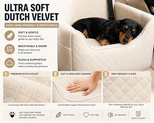 Siège auto réglable pour chien, lit de voyage pour animaux de compagnie, chiot, avec housse et coussin amovibles et lavables, rehausseur de siège arrière pour chien - Product Image 4