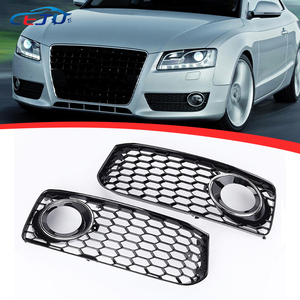 Une paire de couvercle de lampe antibrouillard de pare-chocs avant de voiture en nid d'abeille pour <span class=keywords><strong>Audi</strong></span> A5 <span class=keywords><strong>S5</strong></span> Cope <span class=keywords><strong>2008</strong></span> 2009 2010 2011 2012 - Product Image 1