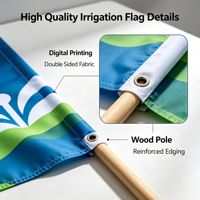 Drapeau d'irrigation personnalisé avec mât en aluminium, impression numérique double face, décoration promotionnelle en bord de route, drapeaux d'irrigation