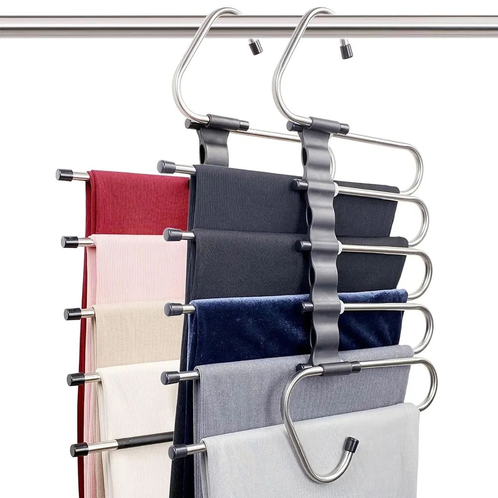 Custom Multi Layer Home Space Saving Magic Clothes jean Skirt Scarf Trousers Coat Rack closet organizers Magic Pants Hanger