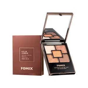 FOMIX Five-color eyeshadow Palette nude Makeup Low saturation matte fine flash gold brown earth eye shadow make up