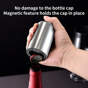 Abridor de botellas de cerveza automático de acero inoxidable, tipo prensa redonda, removedor de tapas sin dejar marcas, para botellas de cerveza, hecho en China. - Product Image 2