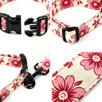 Ensemble collier et laisse pour chien personnalisés en gros, impression sur mesure avec étiquette et poignées rembourrées