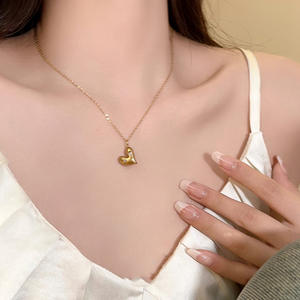 Türük DAICY ucuz fiyat dainty renkli zirkon kalp kolye paslanmaz çelik CZ yaka kolye kadınlar için moda takı - Product Image 6