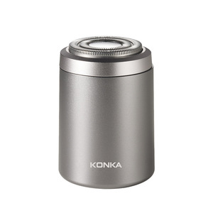 Afeitadora eléctrica Konka para hombre, cuerpo metálico, doble cuchilla, recargable, totalmente lavable, a prueba de agua IPX7, afeitadora portátil. - Product Image 1