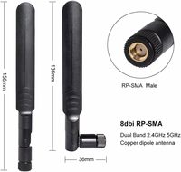 2 antennes Wi-Fi double bande 8dBi 24/58GHz avec connecteurs RP-/UFL/ et câbles pigtail de 15 cm pour routeurs sans fil, drones FPV/UAV, PS4