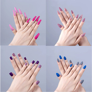 Vente en gros Chine : 576 faux ongles en acrylique, décorations pour nail art français, faux ongles courts - Product Image 4