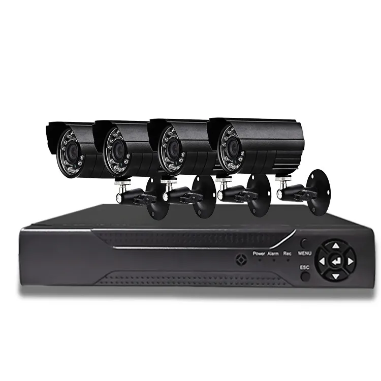4 Kanaals 720P 1080P 4ch Ahd Set Beveiligingscamera Systeem Hd P 2P Dvr Cctv Kleurrijk Nachtzicht Buitenbewaking