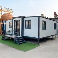 Maison conteneur pliable intégrée et extensible, mobile et polyvalente, 2 chambres, avec porte verrouillable haute sécurité
