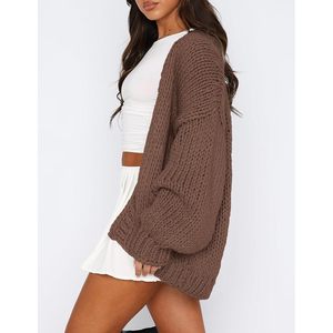 Suéter Cárdigan de Punto Grueso con Estampado Moderno para Mujer de Pretttygarden, para Otoño/Invierno 2025, Ropa de Invierno a la Moda - Product Image 3