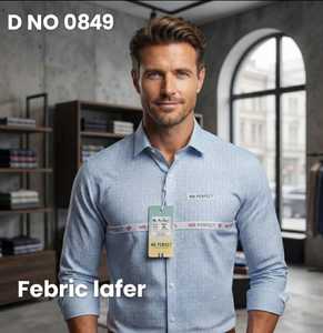 Chemises en twill LAFAR pour hommes avec imprimé géométrique numérique en bleu clair, manches longues, boutonnées, style décontracté chic - Product Image 2