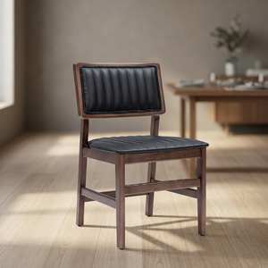 Retro Dining <b>Chair</b> Wooden Frame Upholstered Seat Solid <b>Back</b> Foam Filled Scandinavian Style for Home Hotel Kitchen - Product Image 2
