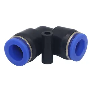 ZM Air Hose Connectors Hydraulic Quick Disconnect Coupling Fittings Pneumatic Elbow Pipe Fitting PV Tube Fittings Plastic Blue