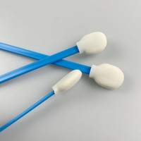 Éponge ronde en mousse de 128 mm - Manche bleu - 50 pièces - pour retouches de peinture, vernis, glaçure, teinture et application de revêtements de précision