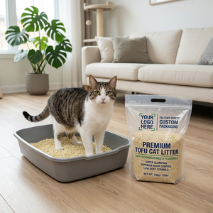 ทรายแมวเต้าหู้ยี่ห้อ OEM สำหรับผู้ผลิต  กำจัดแบคทีเรีย  บรรจุภัณฑ์แบบกำหนดเอง  กรองกลิ่น  ทรายแมวเต้าหู้คุณภาพสูง - Product Image 1