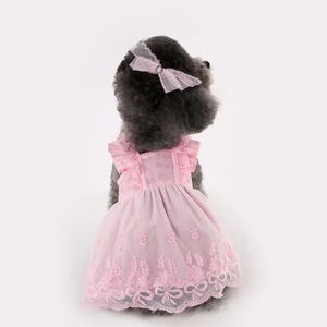 Jupe d'été en dentelle pour animaux de compagnie, vêtements fins pour chiens et chats + accessoires pour la tête, légers, respirants et mignons - Product Image 3