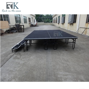 6ft*8ft / 4ft*8ft <b>Platform</b> <b>Stage</b> Quick Install Folding Steel <b>Stage</b> with Wheels - Product Image 4