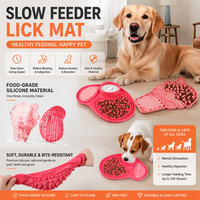 Tapis à lécher en silicone de qualité alimentaire NicePets |   Gamelle anti-glissement en forme d'os avec compartiment à friandises |   Tapis à lécher pour chiens et chats à la crème glacée et à la viande