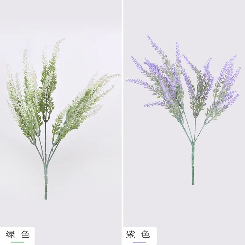 2024 Goedkope Prijs Decoratief Middelpunt Bloem Lavendel Bruiloft Kunstmatige Bloem Rij Plant Potted Plastic Valse Boeket Decor