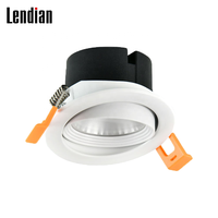 Intérieur 55mm 75mm 95mm découpe prime trois couleur cob puce gimble encastré au plafond circulaire ra>90 7w downlight led ip20 spot