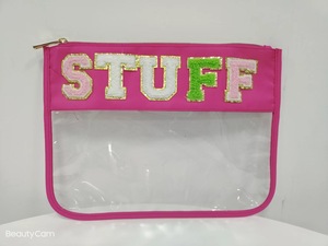 Sac de voyage transparent OEM en PVC avec fermeture éclair, motif monogramme « Mama Things Beach Patch », pour cosmétiques, en nylon, étanche - Product Image 6