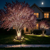 Projecteur d'arbre intelligent RGB à commande par application, 12W, étanche IP65, pour extérieur, jardin, parc, paysage, à fixer sur poteau