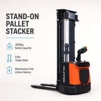 NOBLELIFT Chariot élévateur autoporté 1,6T PS16NW Mât à trois sections LiFePO4 24V 200Ah Propulsion arrière Pneus en polyuréthane Relevage sans effort Charge rapide ISO