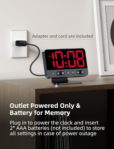 Relojes Despertadores Digitales para Dormitorios: Números Grandes y Nítidos, <span class=keywords><strong>5</strong></span> Niveles de Brillo Ajustables - Fáciles de Leer <span class=keywords><strong>a</strong></span> lo Largo de la Habitación - <span class=keywords><strong>5</strong></span> Sonidos de Alarma - Product Image 6