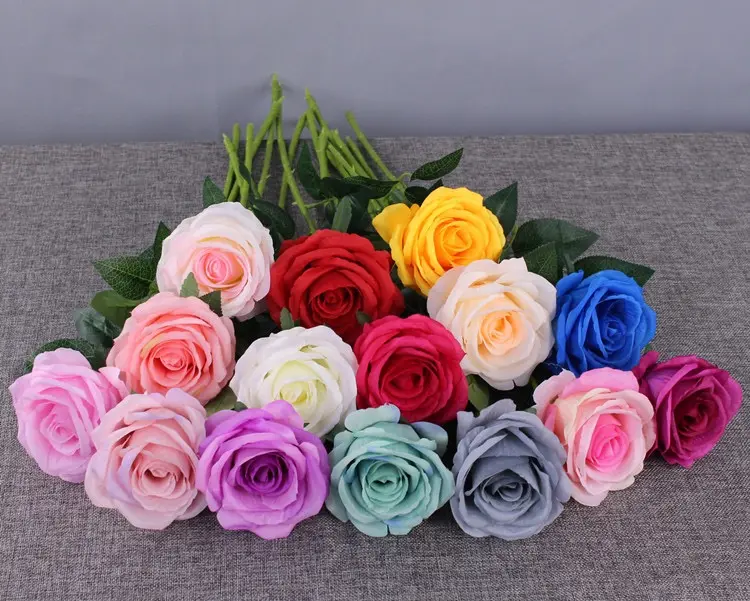 SN-RS21 Flor artificial venda direta feriado casamento decoração de flores arranjo a granel seda artificial rosa