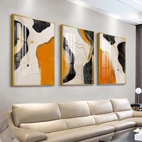 Décoration de salon, affiche en acrylique dorée de luxe, art mural moderne, peinture abstraite en porcelaine cristalline, tableau mural