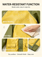 Veste imperméable à capuche pour enfants SEMLAI, écologique, à blocs de couleur, en PU, avec poches à rabat, vêtements de pluie pour enfants, coupe-vent, doublure en polaire