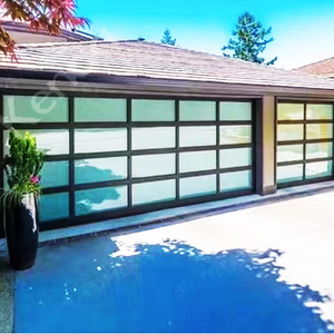 Porte de <span class=keywords><strong>garage</strong></span> <span class=keywords><strong>motorisée</strong></span> en aluminium encadré verre sectionnel rabat portes pliantes pour double porte d'entrée de voiture des garages - Product Image 5