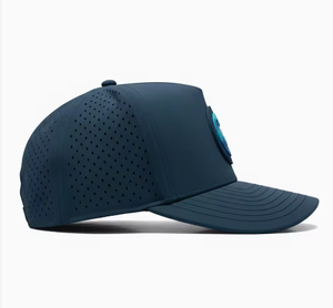 Casquette de baseball de golf imperméable à 5 panneaux avec logo PVC personnalisé OEM Performance, classique, à séchage rapide, respirante, pour les sports de plein air, casquette snapback - Product Image 4