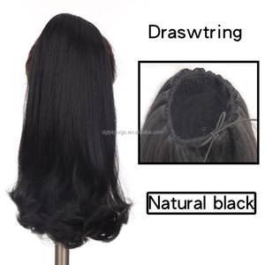 Extensions <span class=keywords><strong>de</strong></span> cheveux synthétiques WP26 à cordon <span class=keywords><strong>de</strong></span> serrage, 16 pouces, 140g, avec filet <span class=keywords><strong>de</strong></span> maintien arrière, queues <span class=keywords><strong>de</strong></span> <span class=keywords><strong>cheval</strong></span> Yaki - Product Image 5