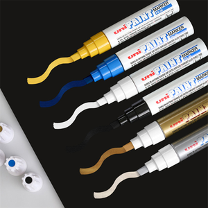 ปากกาเมจิก <span class=keywords><strong>Uni</strong></span> <span class=keywords><strong>PX</strong></span>-30 สำหรับเขียนบนผ้า ทนทาน หัวไฟเบอร์ 8 มม. หัวพู่กันเฉียง 6 สี ใช้ได้กับโลหะ แก้ว ไม้ พลาสติก หิน และงานภายนอกอาคาร - Product Image 1