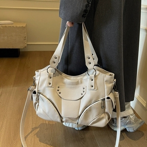 Sac à bandoulière <span class=keywords><strong>Rockabilly</strong></span> pour femme de marque, grande capacité, rivets, sac bandoulière à fermeture éclair, sac à main punk <span class=keywords><strong>rock</strong></span>, sac de shopping pour femme, sac fourre-tout pour l'extérieur - Product Image 6