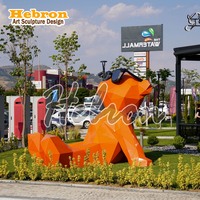 Sculpture géométrique moderne personnalisée en acier inoxydable, statue décorative en métal poli avec gravure sculptée