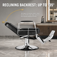 Équipement de salon de coiffure, chaise de coiffure et de rasage robuste, pivotante à 360 degrés, inclinable, mobilier de salon moderne pour hommes