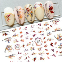 F782-F786  Stiker Kuku 3D Seri F Perekat Sendiri Motif Bunga dan Daun