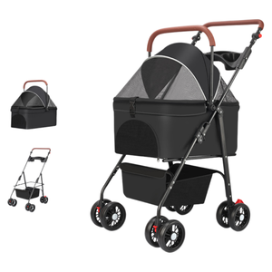 Poussette de luxe à 4 roues pour <span class=keywords><strong>chiot</strong></span>, amortissante, pour les promenades en <span class=keywords><strong>parc</strong></span> et l'exercice, poussette professionnelle pour animaux - Product Image 3